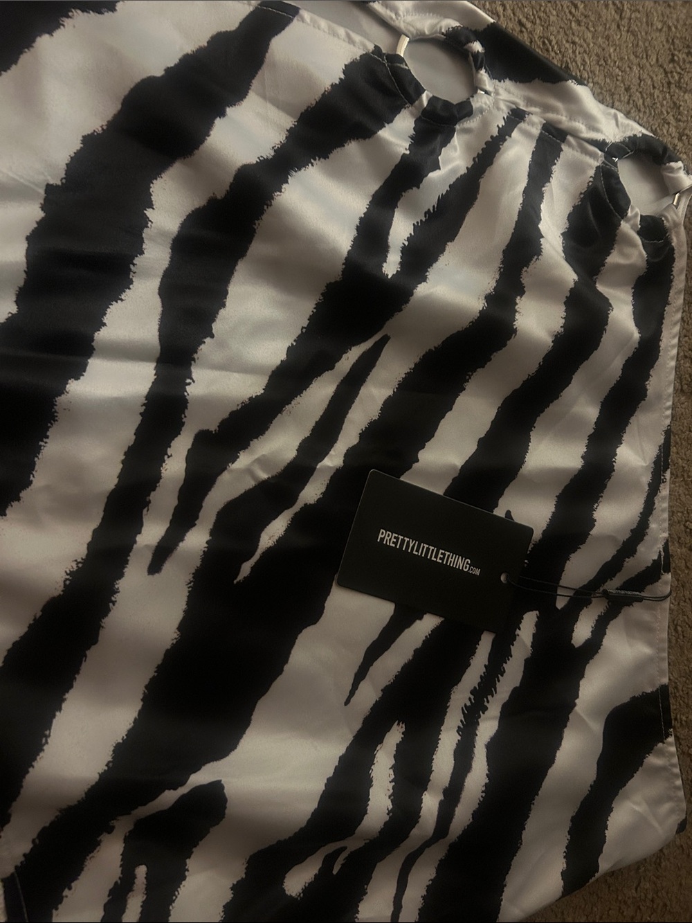 PrettyLittleThing Black & White Zebra Print Mini Skirt